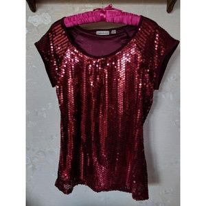 John Paul Richard Red Sequin Shirt